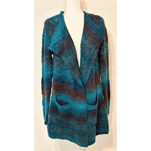 Lucky Brand Women Size M Wool Blend Cardigan Front Pockets Fall Boho Office - Picture 1 of 11